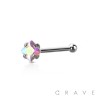 316L SURGICAL STEEL NOSE BONE STUD WITH SQUARE SHAPE PRONG SET